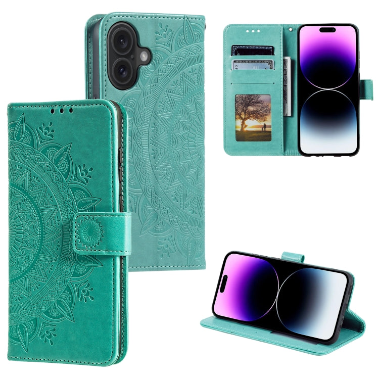 Totem Flower Embossed Leather Phone Case, For iPhone 16 Pro Max, For iPhone 16 Pro���������������...