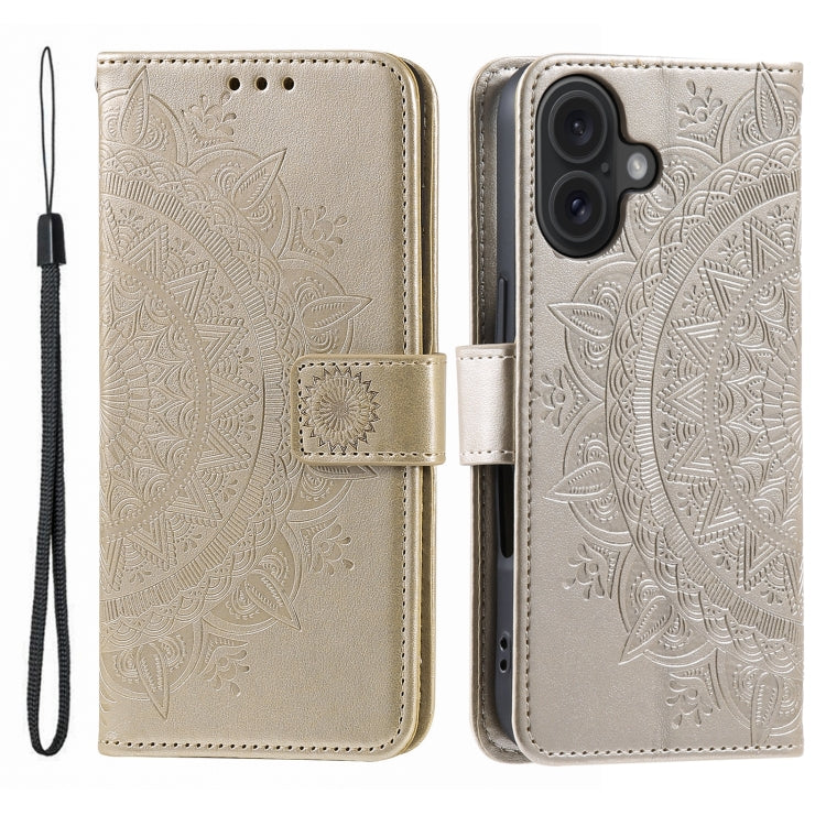 Totem Flower Embossed Leather Phone Case, For iPhone 16 Pro Max, For iPhone 16 Pro���������������...