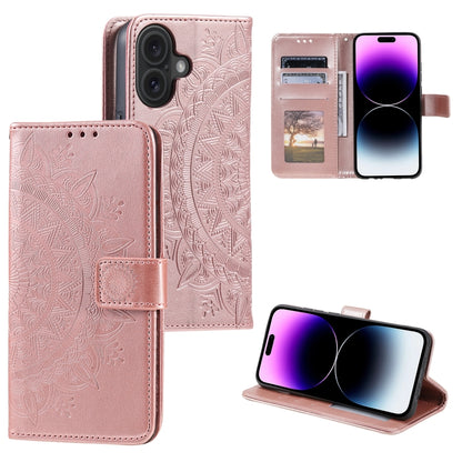 Totem Flower Embossed Leather Phone Case, For iPhone 16 Pro Max, For iPhone 16 Pro���������������...