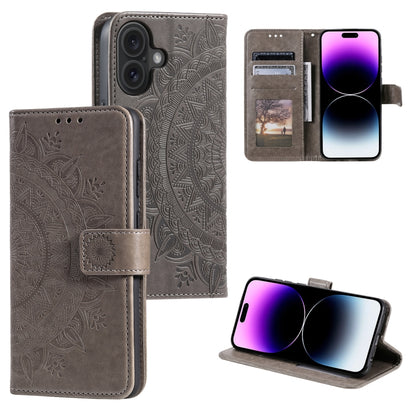 Totem Flower Embossed Leather Phone Case, For iPhone 16 Pro Max, For iPhone 16 Pro���������������...