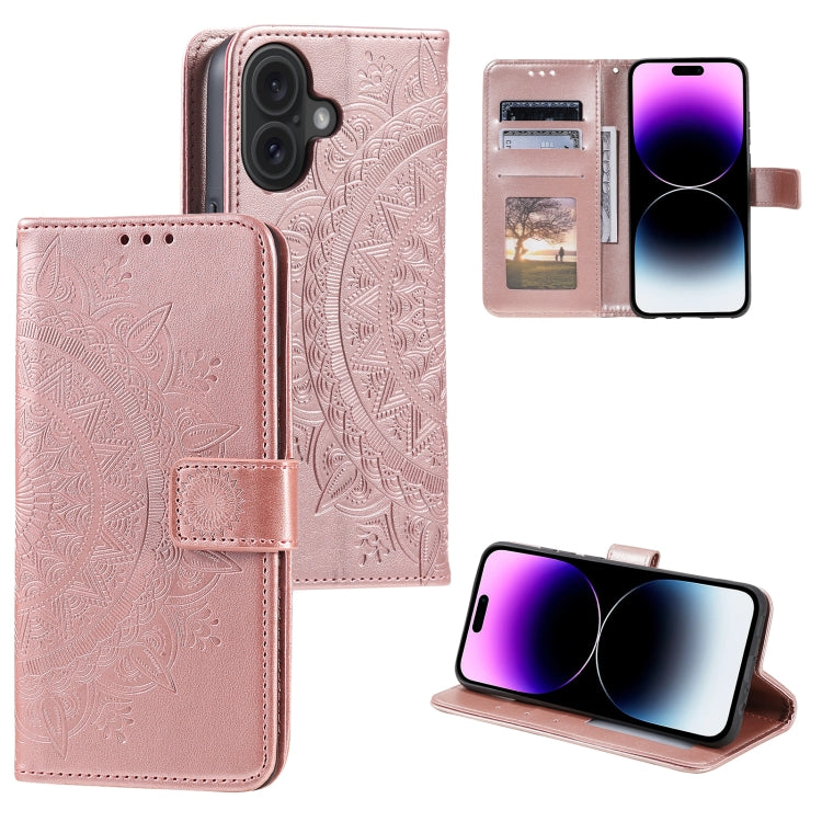 Totem Flower Embossed Leather Phone Case, For iPhone 16 Pro Max, For iPhone 16 Pro���������������...