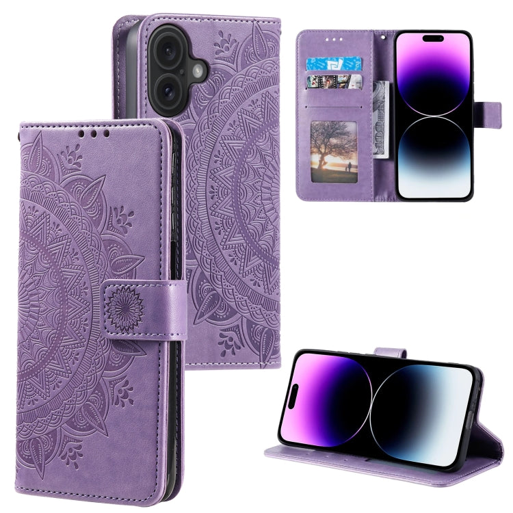 Totem Flower Embossed Leather Phone Case, For iPhone 16 Pro Max, For iPhone 16 Pro���������������...