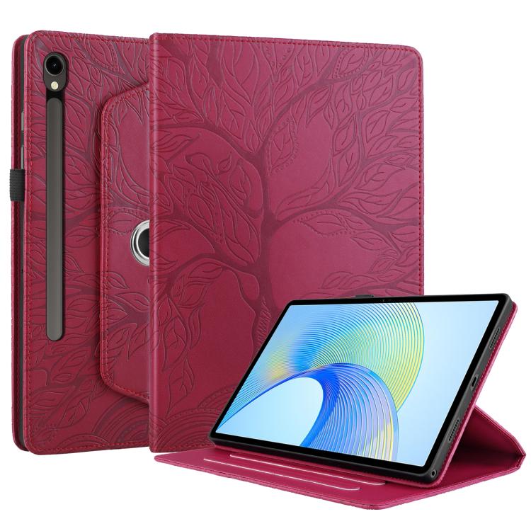 Tree Life Embossed Rotation Leather Smart Tablet Case