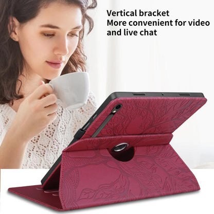 Tree Life Embossed Rotation Leather Smart Tablet Case