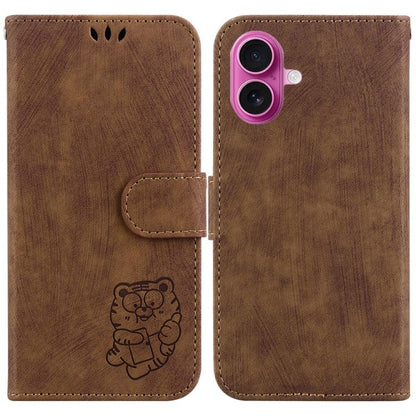 Little Tiger Embossed Leather Phone Case