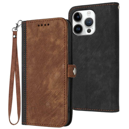 Side Buckle Double Fold Hand Strap Leather Phone Case