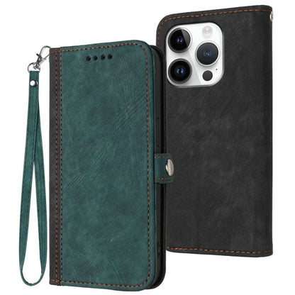 Side Buckle Double Fold Hand Strap Leather Phone Case