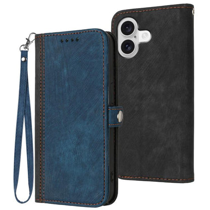 Side Buckle Double Fold Hand Strap Leather Phone Case