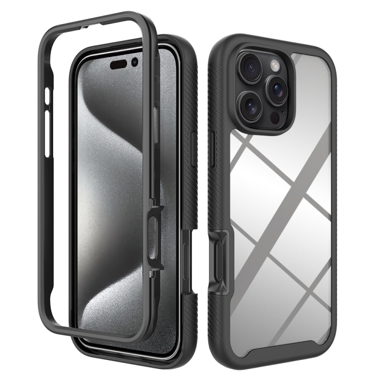 Starry Sky Solid Color Shockproof TPU Clear PC Phone Case, For iPhone 16 Pro Max, For iPhone 16 P...