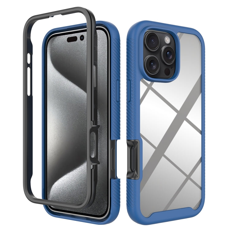 Starry Sky Solid Color Shockproof TPU Clear PC Phone Case, For iPhone 16 Pro Max, For iPhone 16 P...
