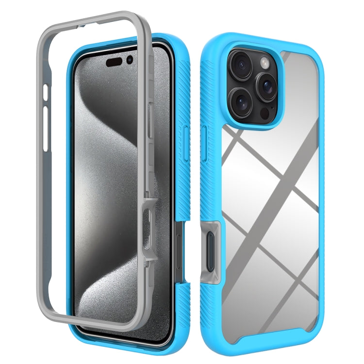 Starry Sky Solid Color Shockproof TPU Clear PC Phone Case, For iPhone 16 Pro Max, For iPhone 16 P...