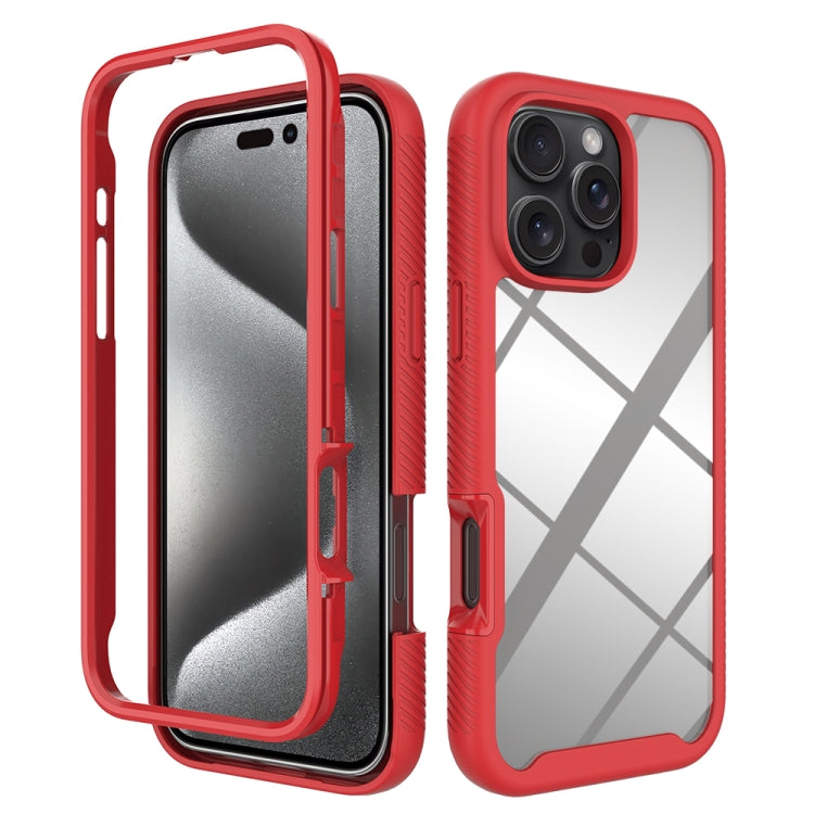 Starry Sky Solid Color Shockproof TPU Clear PC Phone Case, For iPhone 16 Pro Max, For iPhone 16 P...