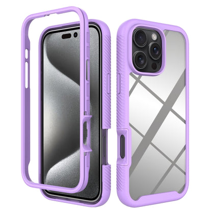 Starry Sky Solid Color Shockproof TPU Clear PC Phone Case, For iPhone 16 Pro Max, For iPhone 16 P...