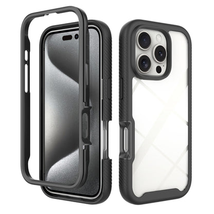 Starry Sky Solid Color Shockproof TPU Clear PC Phone Case, For iPhone 16 Pro Max, For iPhone 16 P...