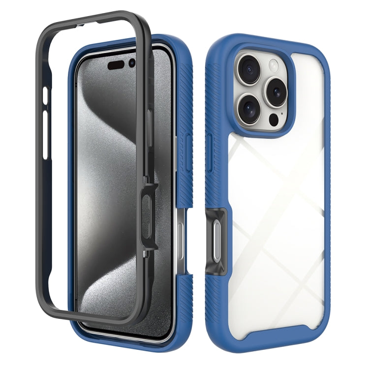 Starry Sky Solid Color Shockproof TPU Clear PC Phone Case, For iPhone 16 Pro Max, For iPhone 16 P...