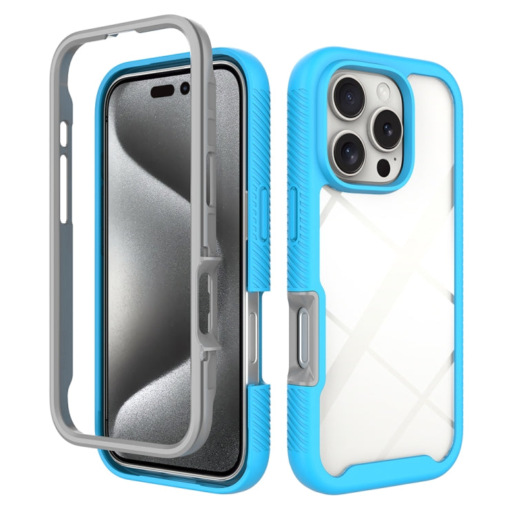 Starry Sky Solid Color Shockproof TPU Clear PC Phone Case, For iPhone 16 Pro Max, For iPhone 16 P...