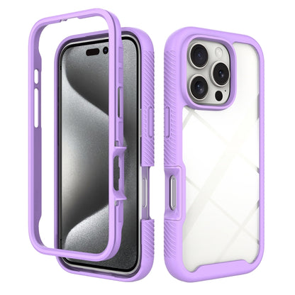 Starry Sky Solid Color Shockproof TPU Clear PC Phone Case, For iPhone 16 Pro Max, For iPhone 16 P...
