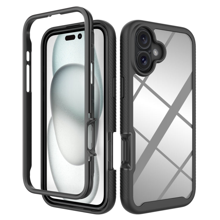 Starry Sky Solid Color Shockproof TPU Clear PC Phone Case, For iPhone 16 Pro Max, For iPhone 16 P...