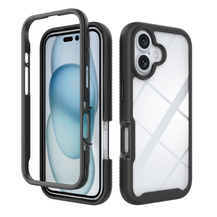 Starry Sky Solid Color Shockproof TPU Clear PC Phone Case, For iPhone 16 Pro Max, For iPhone 16 P...