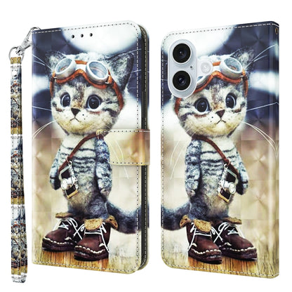 3D Painted Leather Phone Case, For iPhone 16 Pro Max, For iPhone 16 Pro, For iPhone 16 Plus������...