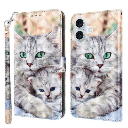 3D Painted Leather Phone Case, For iPhone 16 Pro Max, For iPhone 16 Pro, For iPhone 16 Plus������...
