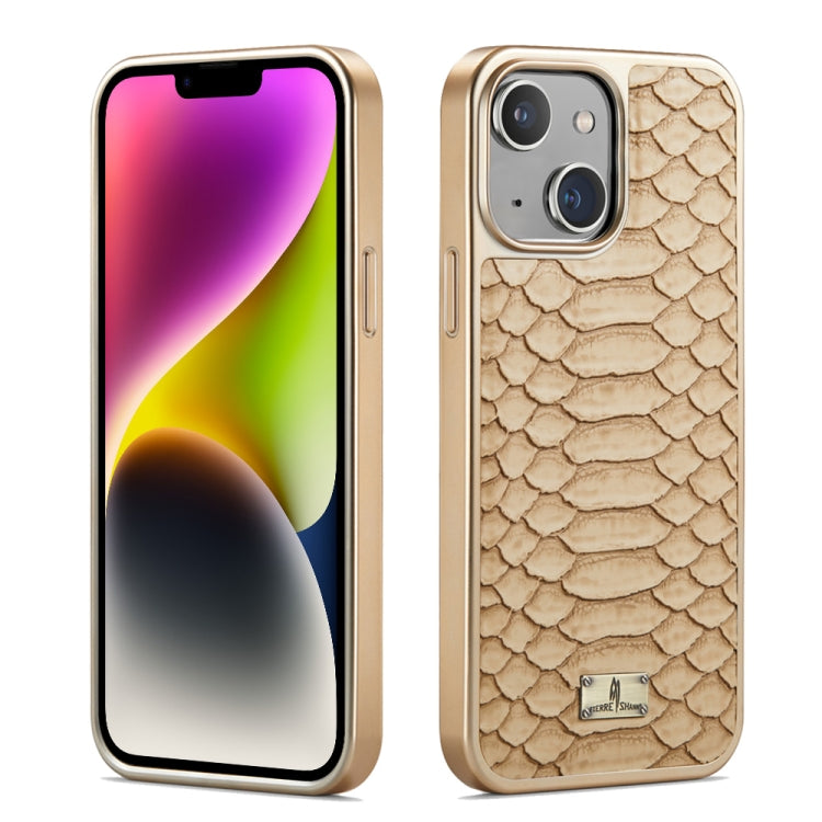 Fierre Shann Python Texture Electroplating PU Phone Case, For iPhone 16 Pro Max, For iPhone 16 Pr...