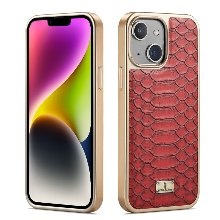 Fierre Shann Python Texture Electroplating PU Phone Case, For iPhone 16 Pro Max, For iPhone 16 Pr...