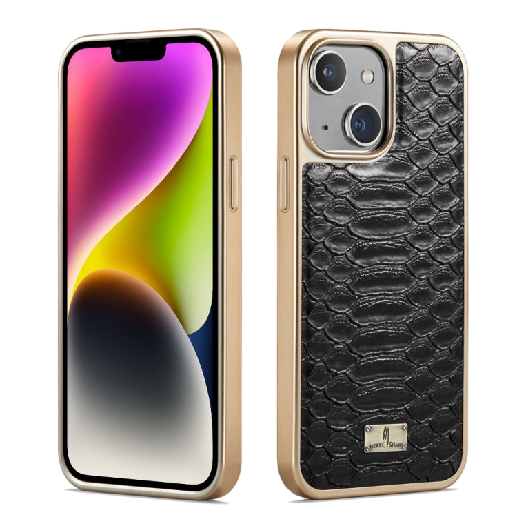 Fierre Shann Python Texture Electroplating PU Phone Case, For iPhone 16 Pro Max, For iPhone 16 Pr...