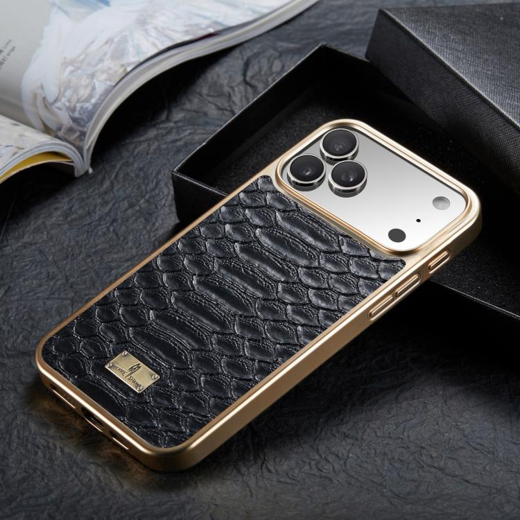 Fierre Shann Python Texture Electroplating PU Phone Case