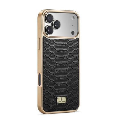 Fierre Shann Python Texture Electroplating PU Phone Case