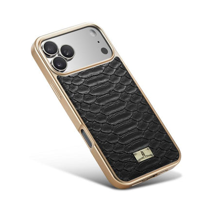 Fierre Shann Python Texture Electroplating PU Phone Case
