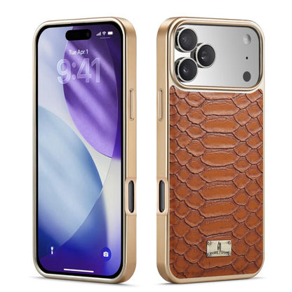 Fierre Shann Python Texture Electroplating PU Phone Case