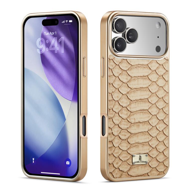 Fierre Shann Python Texture Electroplating PU Phone Case
