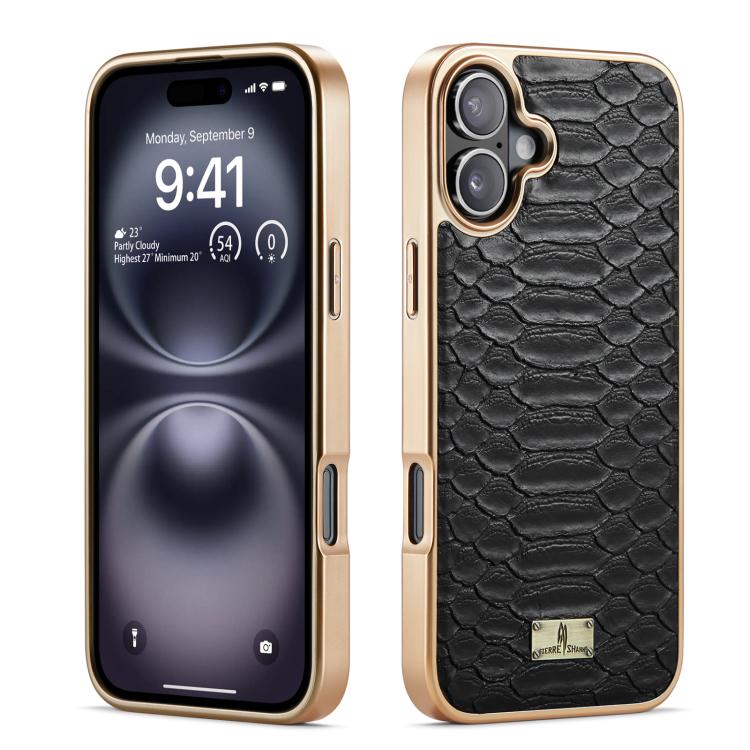 Fierre Shann Python Texture Electroplating PU Phone Case