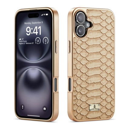 Fierre Shann Python Texture Electroplating PU Phone Case