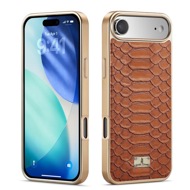 Fierre Shann Python Texture Electroplating PU Phone Case