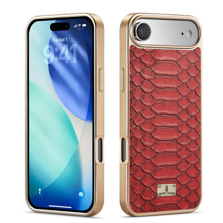 Fierre Shann Python Texture Electroplating PU Phone Case