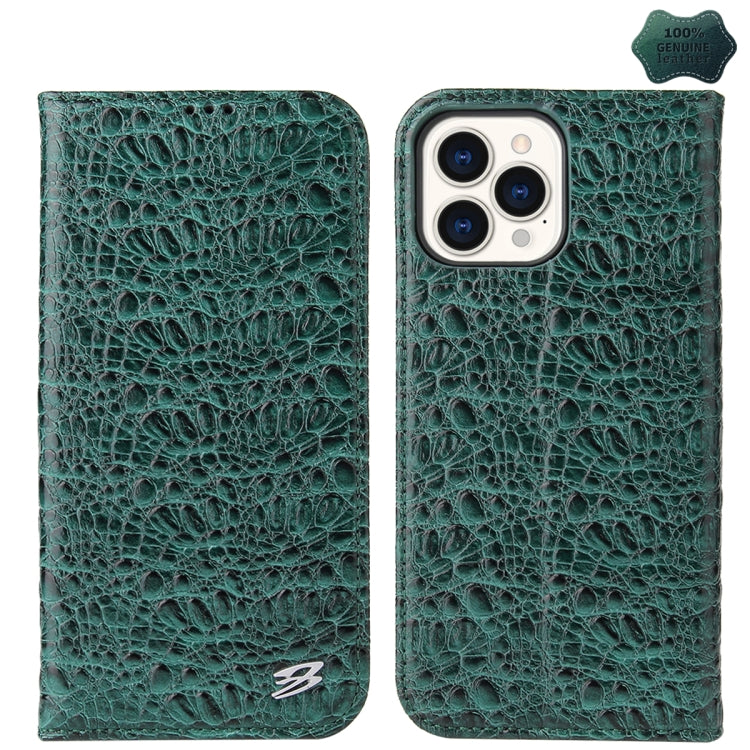 Fierre Shann Crocodile Texture Magnetic Genuine Leather Phone Case, For iPhone 16e���������������...