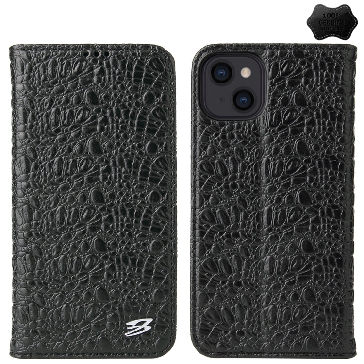 Fierre Shann Crocodile Texture Magnetic Genuine Leather Phone Case, For iPhone 16e���������������...