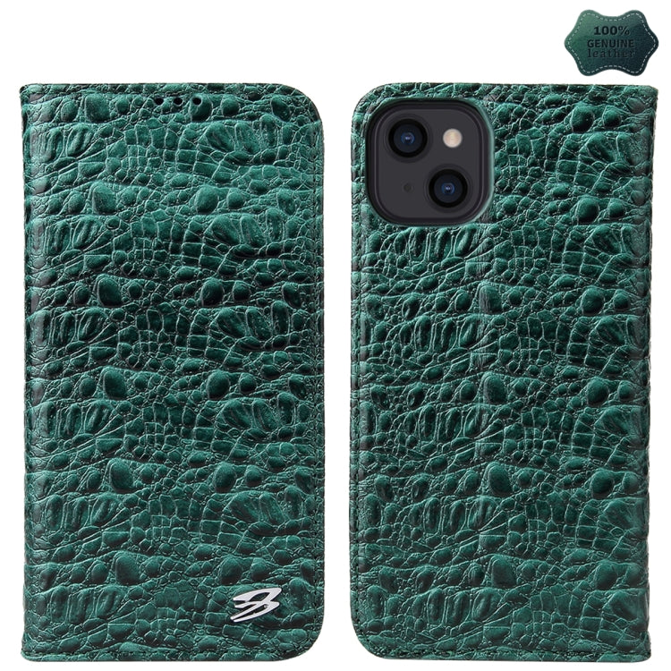 Fierre Shann Crocodile Texture Magnetic Genuine Leather Phone Case, For iPhone 16e���������������...