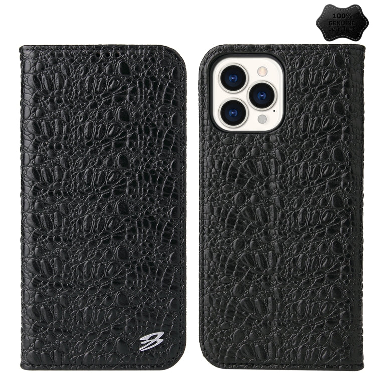 Fierre Shann Crocodile Texture Magnetic Genuine Leather Phone Case, For iPhone 16e���������������...