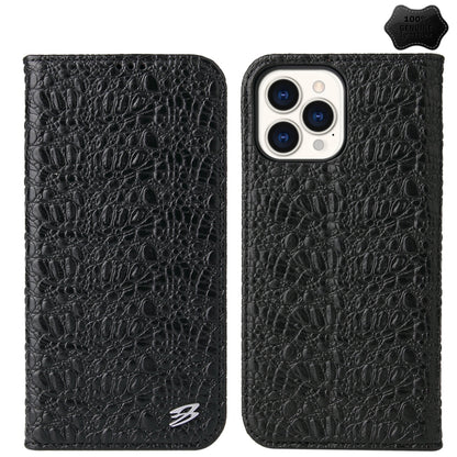 Fierre Shann Crocodile Texture Magnetic Genuine Leather Phone Case, For iPhone 16e���������������...
