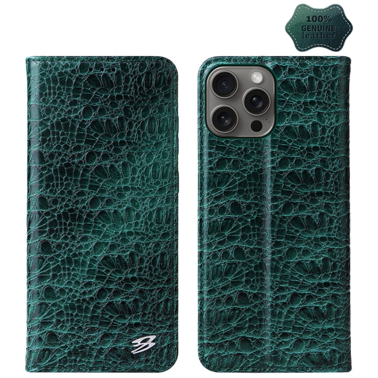 Fierre Shann Crocodile Texture Magnetic Genuine Leather Phone Case, For iPhone 16e���������������...