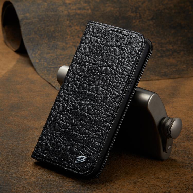 Fierre Shann Crocodile Texture Magnetic Genuine Leather Phone Case, For iPhone 16e���������������...