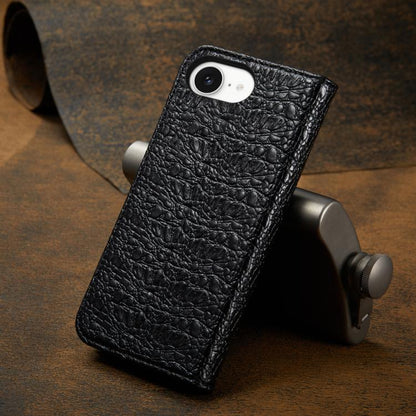 Fierre Shann Crocodile Texture Magnetic Genuine Leather Phone Case, For iPhone 16e���������������...