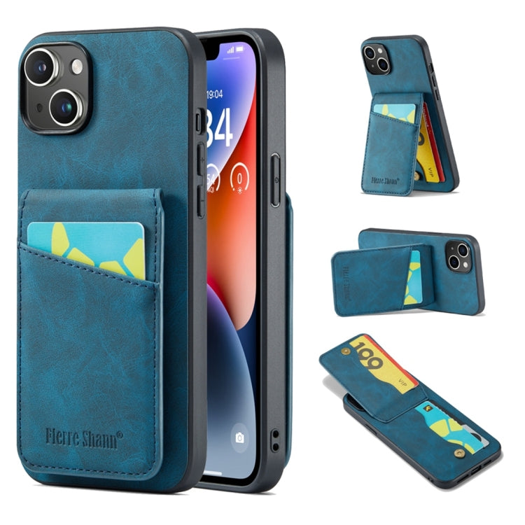 Fierre Shann Crazy Horse Card Holder Back Cover PU Phone Case, For iPhone 16 Pro Max�������������...
