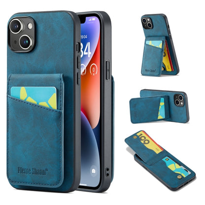 Fierre Shann Crazy Horse Card Holder Back Cover PU Phone Case, For iPhone 16 Pro Max�������������...