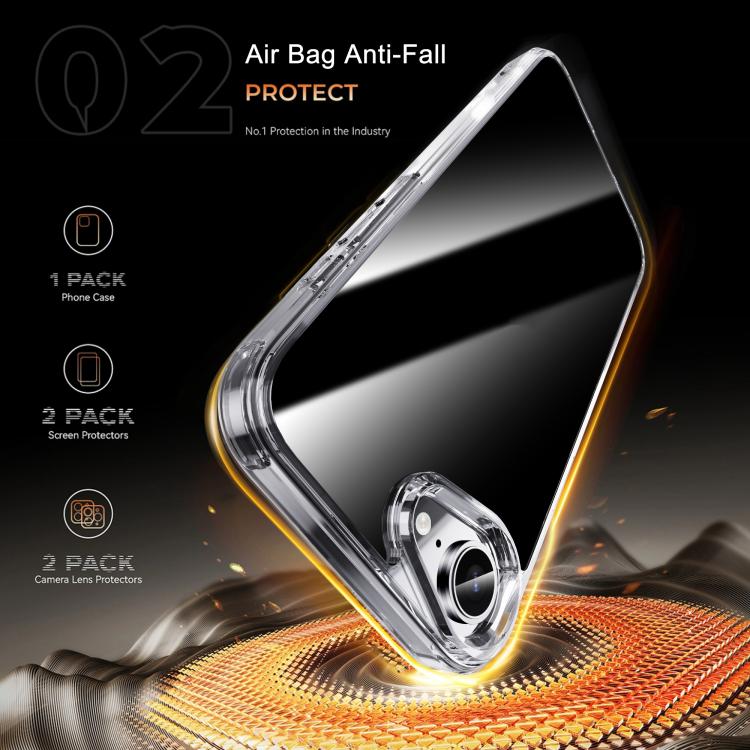 iPAKY Crystal Clear Series Shockproof PC + TPU Protective Phone Case, For iPhone 16e�������������...