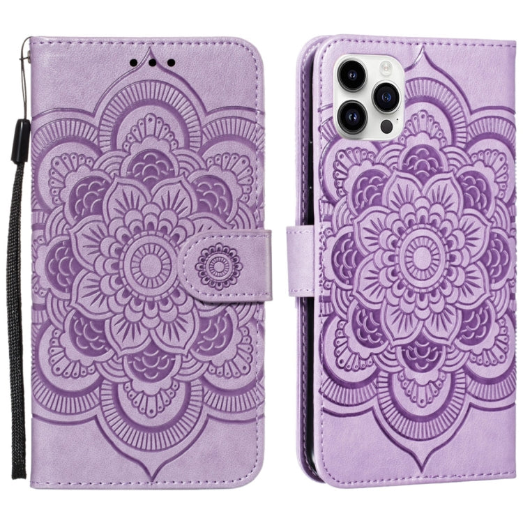 Mandala Embossing Pattern Horizontal Flip Leather Phone Case, For iPhone 16 Pro Max��������������...