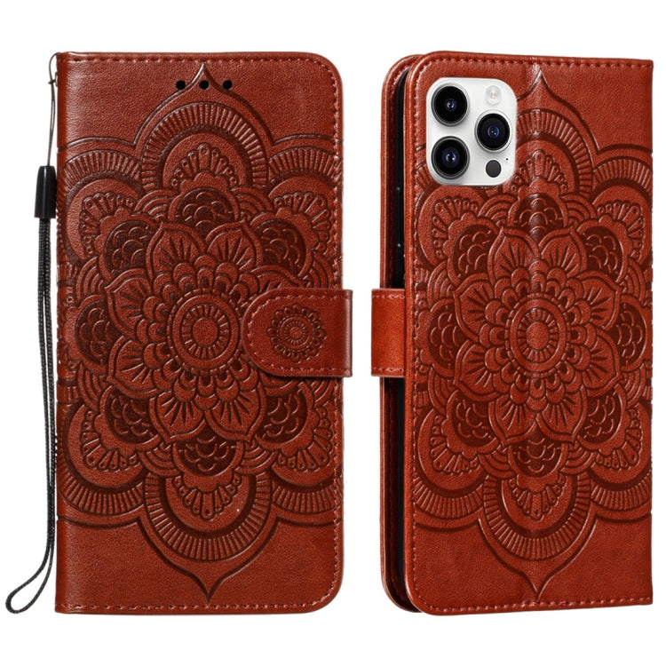 Mandala Embossing Pattern Horizontal Flip Leather Phone Case, For iPhone 16 Pro Max��������������...